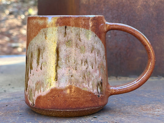 Brown swoosh mug- guava