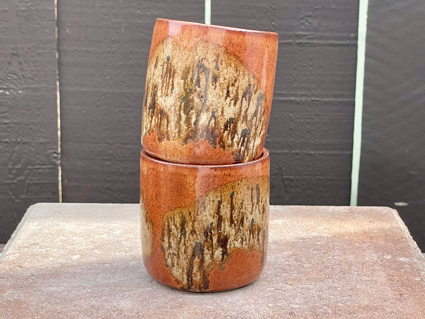 Brown swoosh cup