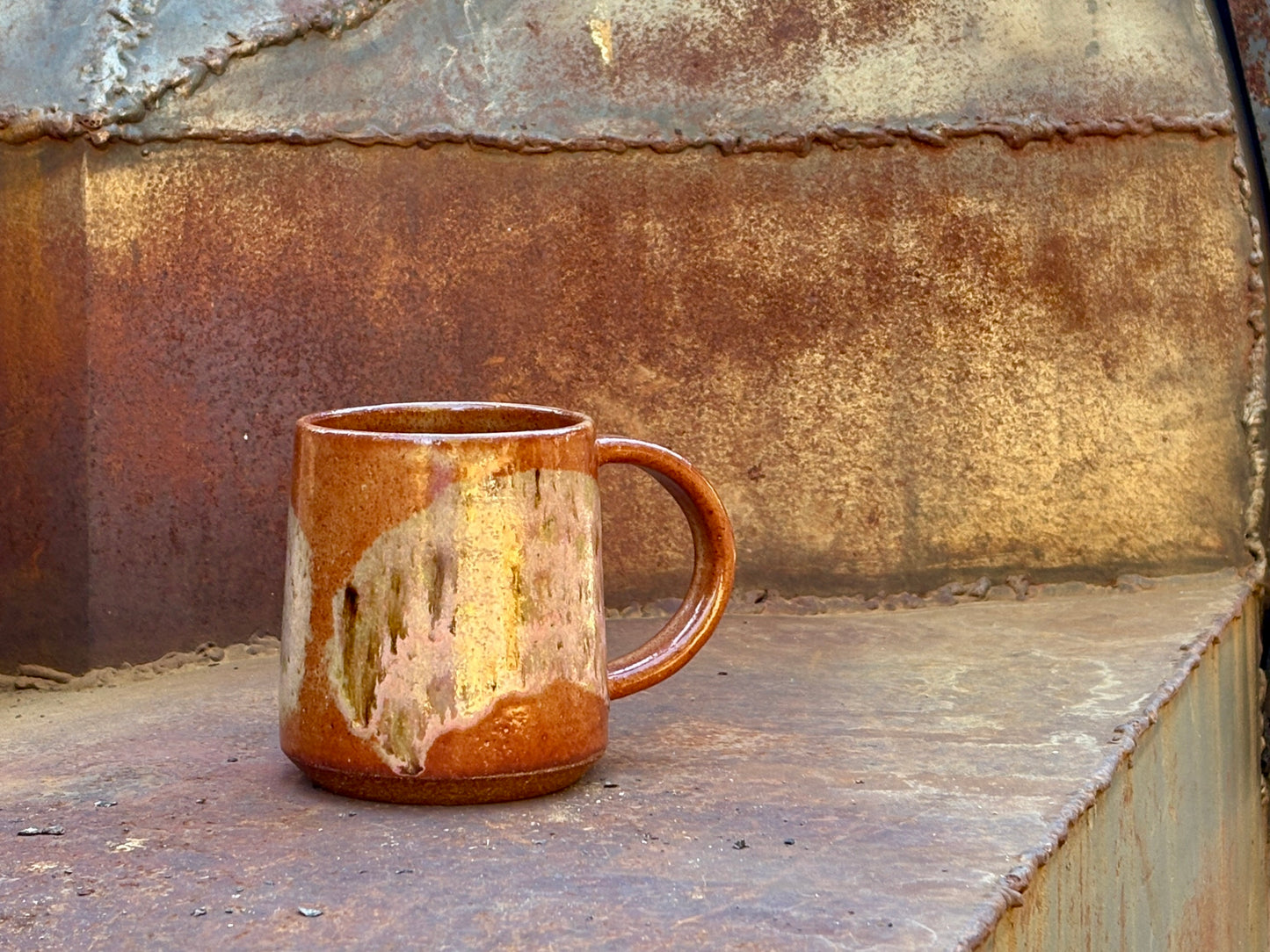 Brown swoosh mug- guava