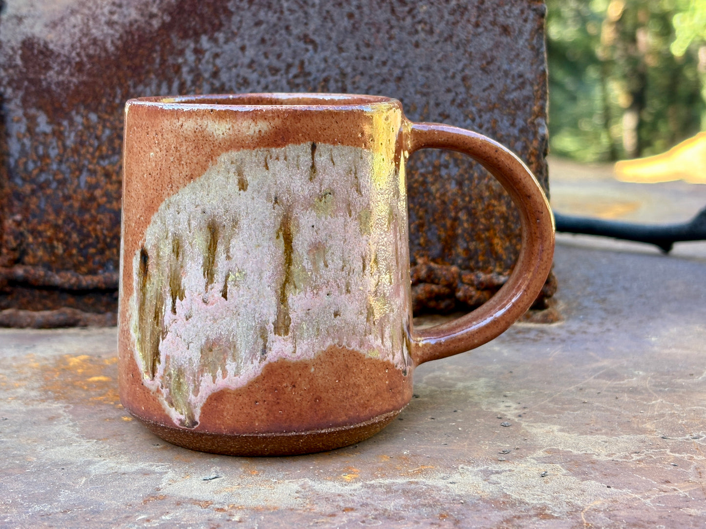 Brown swoosh mug- guava