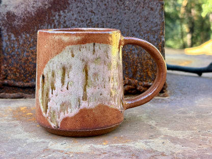 Brown swoosh mug- guava