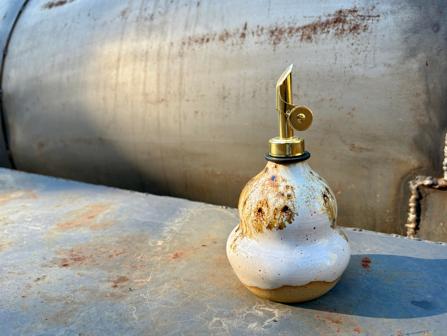 Cruet Bottle- white speckles